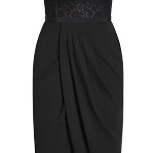 City Chic Black Lace Bodice Midi Dress